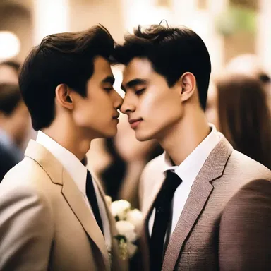 Despite the crowded room, their eyes met and they completely overlooked everyone else as they fell in love at first sight.
