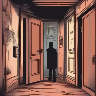 In the haunted house, the protagonist accidentally overlooked the warning signs and entered anyway.