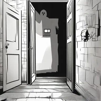 In the haunted house, the protagonist accidentally overlooked the warning signs and entered anyway.