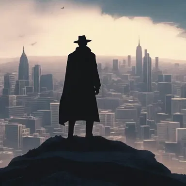 The protagonist stands on top of the hill and overlooks the entire city in the final scene of the movie.