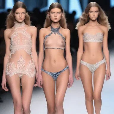 The designer's collection at the fashion show had elements of eroticism, with revealing and provocative outfits.