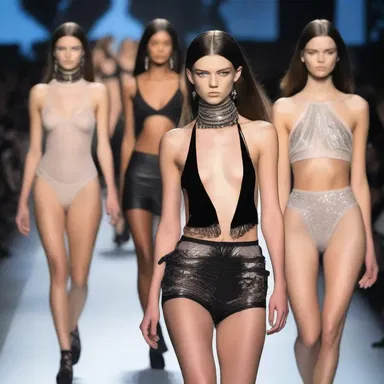 The designer's collection at the fashion show had elements of eroticism, with revealing and provocative outfits.