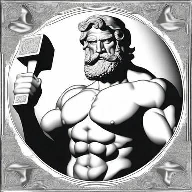 In Greek mythology, the god Hephaestus is often depicted with a candescent hammer.