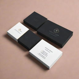 A professional and sleek business card design, showing name, job title, and contact number. It features a stylish logo, distinguishing colors, and a sophisticated font.