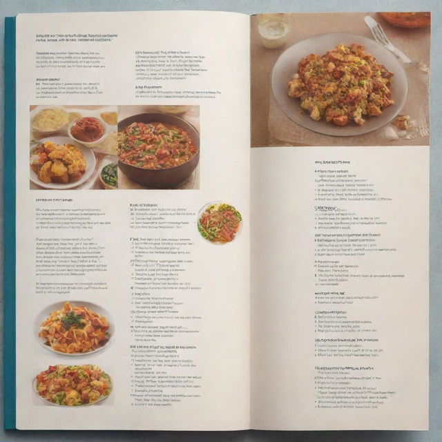 Back cover design for 'Simple Glucose Recipes Cookbook', displaying a few selected dishes, short recipe descriptions, nutritional tips for glucose management and a balanced diet.