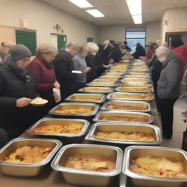 The thoughtful congregation prepared a meal for the homeless.