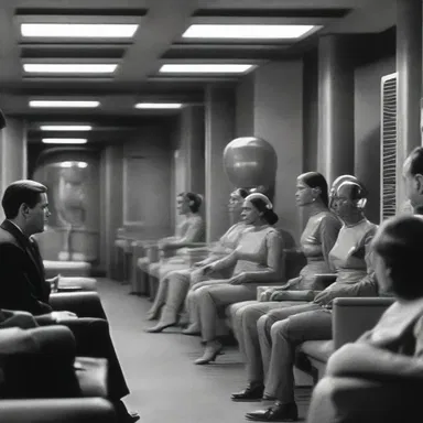 The futuristic society portrayed in the science fiction film involved thoughtful discussions on ethics and technology.