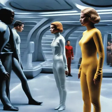 The futuristic society portrayed in the science fiction film involved thoughtful discussions on ethics and technology.