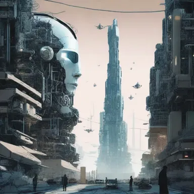 The author crafted a thoughtful science fiction novel that explores the ethical implications of artificial intelligence.