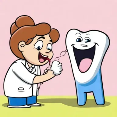 In the cartoon, the character yanked out a tooth and felt a lancinating pain.