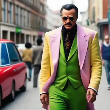 In the movie, the villain is depicted as an unfashionable character wearing mismatched clothes.