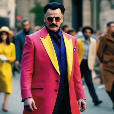 In the movie, the villain is depicted as an unfashionable character wearing mismatched clothes.
