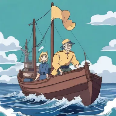 In the popular anime series, the lighterman guided the barge through treacherous waters.