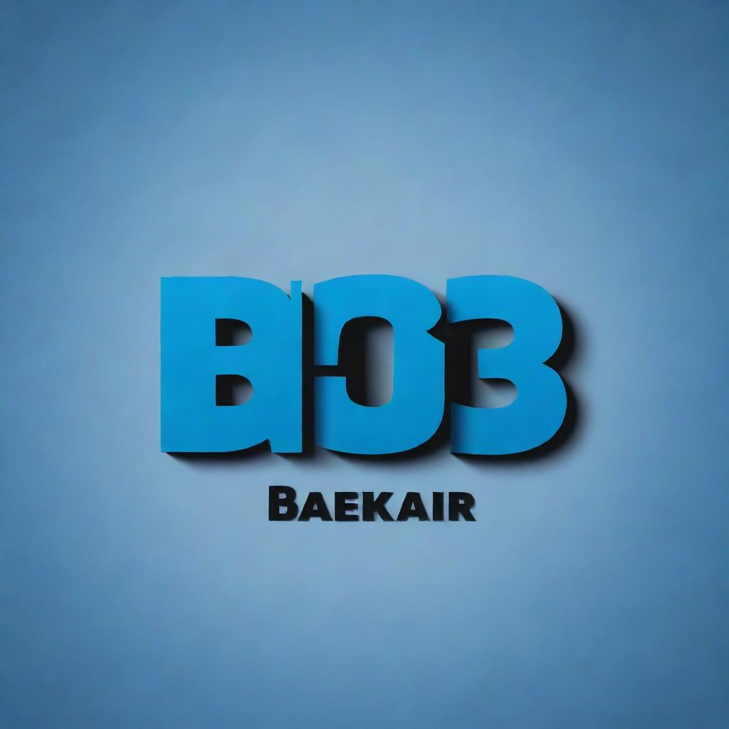 Design a sleek and modern logo with 'Eng Bakr' in boldly styled black letters over a contrasting blue background.