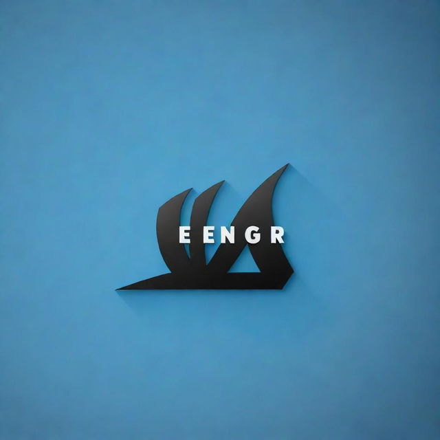 Design a sleek and modern logo with 'Eng Bakr' in boldly styled black letters over a contrasting blue background.