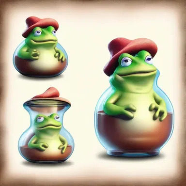 The enchanted potion had a sour-tasting effect, transforming the character into a toad for a brief period.
