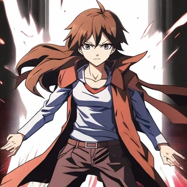 The protagonist in the anime series tittuped towards the final battle, filled with determination, ready to defeat the ultimate villain.