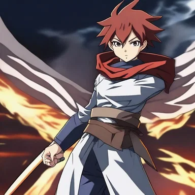 The protagonist in the anime series tittuped towards the final battle, filled with determination, ready to defeat the ultimate villain.