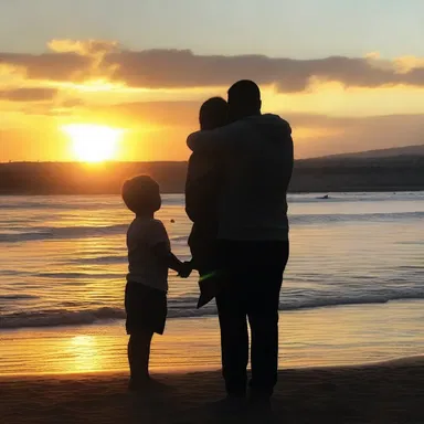 As they watched the sunset, they shared a warm and heartfelt hug.