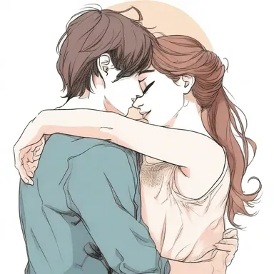 In the novel, the protagonist finds solace and comfort in the arms of her lover's affectionate hug.