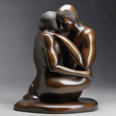 The sculpture depicted two lovers locked in a tight and passionate embrace, conveying the power of a hug to portray love and intimacy.