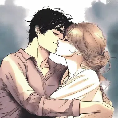 In the romantic novel, the two lovers hug tightly as they are finally reunited after years of separation.