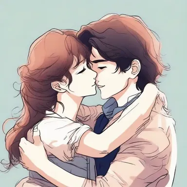 In the romantic novel, the two lovers hug tightly as they are finally reunited after years of separation.