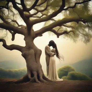 According to the ancient myth, the goddess of love turned the mortal into a tree, causing the branches to hug themselves closely to symbolize eternal longing.