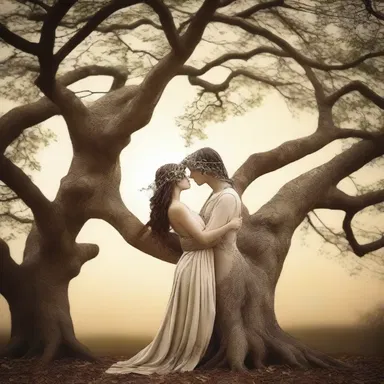 According to the ancient myth, the goddess of love turned the mortal into a tree, causing the branches to hug themselves closely to symbolize eternal longing.