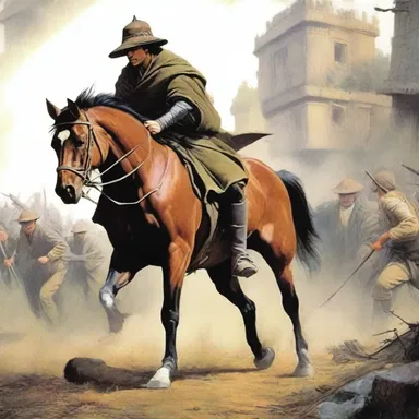 In the classic novel, the protagonist finds himself in a scrap with a rival clan, resulting in a dramatic turning point in the story.