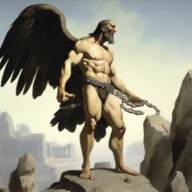 According to Greek mythology, Prometheu was punished by being chained to a rock with scraps of vulture meat.