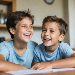 A boy spending quality time with his aunt, their faces filled with joy and their activities reflecting a bonding atmosphere.