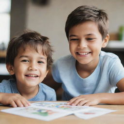 A boy spending quality time with his aunt, their faces filled with joy and their activities reflecting a bonding atmosphere.