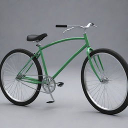 Generate a detailed 3D model of a modern bicycle showcasing its various parts and captivating design