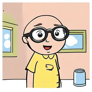 In the cartoon, the character uses dilatation glasses to see things that are far away.