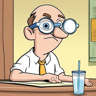 In the cartoon, the character uses dilatation glasses to see things that are far away.