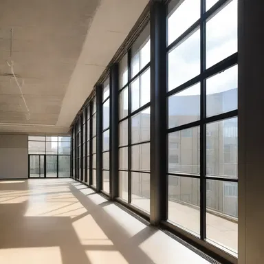 The dilatation of the building's windows allowed for more natural light to enter.