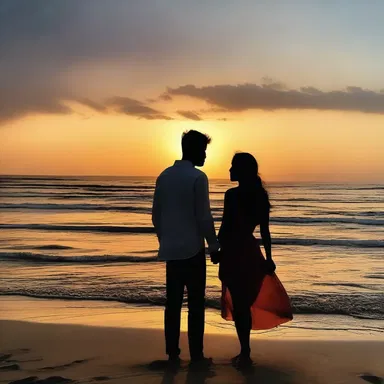 As the sun set behind them, the lover whispered to their partner, 'With you by my side, I feel like a comer with a promising future.'