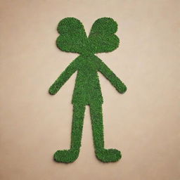 Create an artistic representation of the name Clover shaped like a human figure.