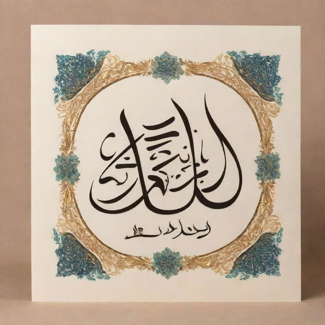 A respectful greeting card in Persian with the text 'قدم نو رسیده مبارک باشه آقا سید' in beautiful calligraphy.