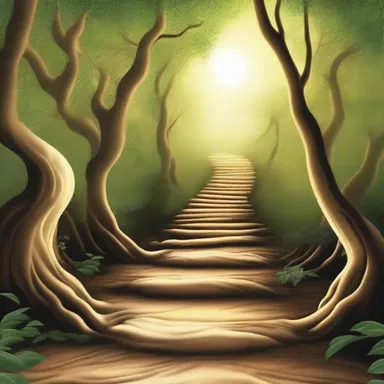 The path to enlightenment is often depicted as a twisty and challenging journey.