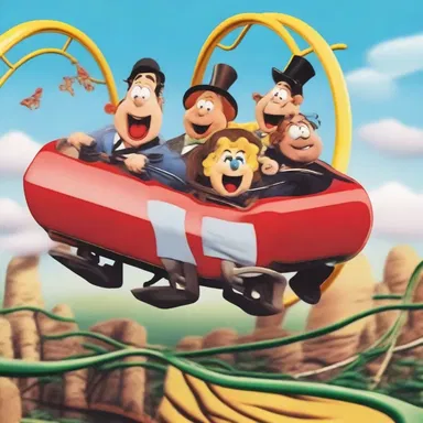 The slapstick comedy show featured a twisty rollercoaster ride that left the characters in disarray.