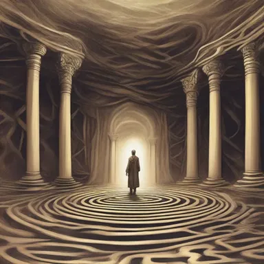 In the fantasy novel, the protagonist ventured through a twisty labyrinth to find the mythical treasure.