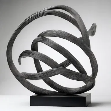The artist created a breathtaking sculpture with twisty metal intertwining to convey a sense of movement and complexity.