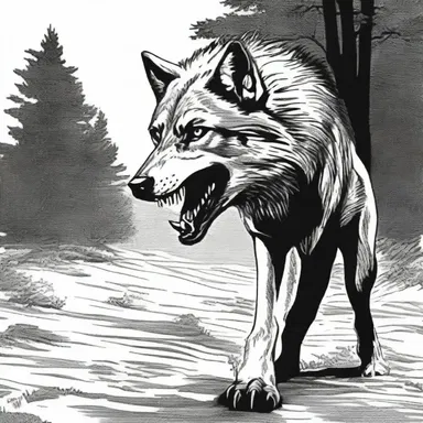 In the classic novel, the protagonist had to dispatch a rabid wolf to protect his family.
