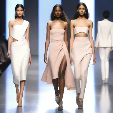 The designer's collection showcased the dispatch of sleek and modern designs.