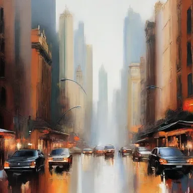 The talented painter would dispatch quick brushstrokes to capture the essence of the bustling cityscape.