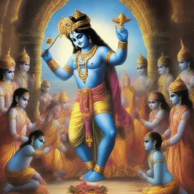 In Hindu religion, Lord Krishna dispatches evil demons to protect the world.