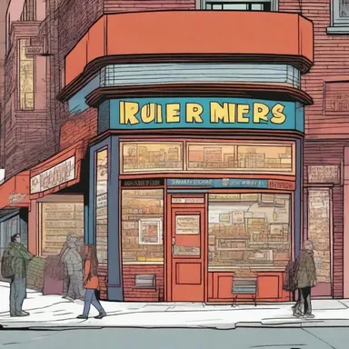 In the superhero comic series, the hero's secret base is hidden beneath a bustling deli in the heart of the city.