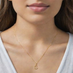 A delicate gold chain necklace with a pendant designed as the Google 'G' logo in its characteristic colors.